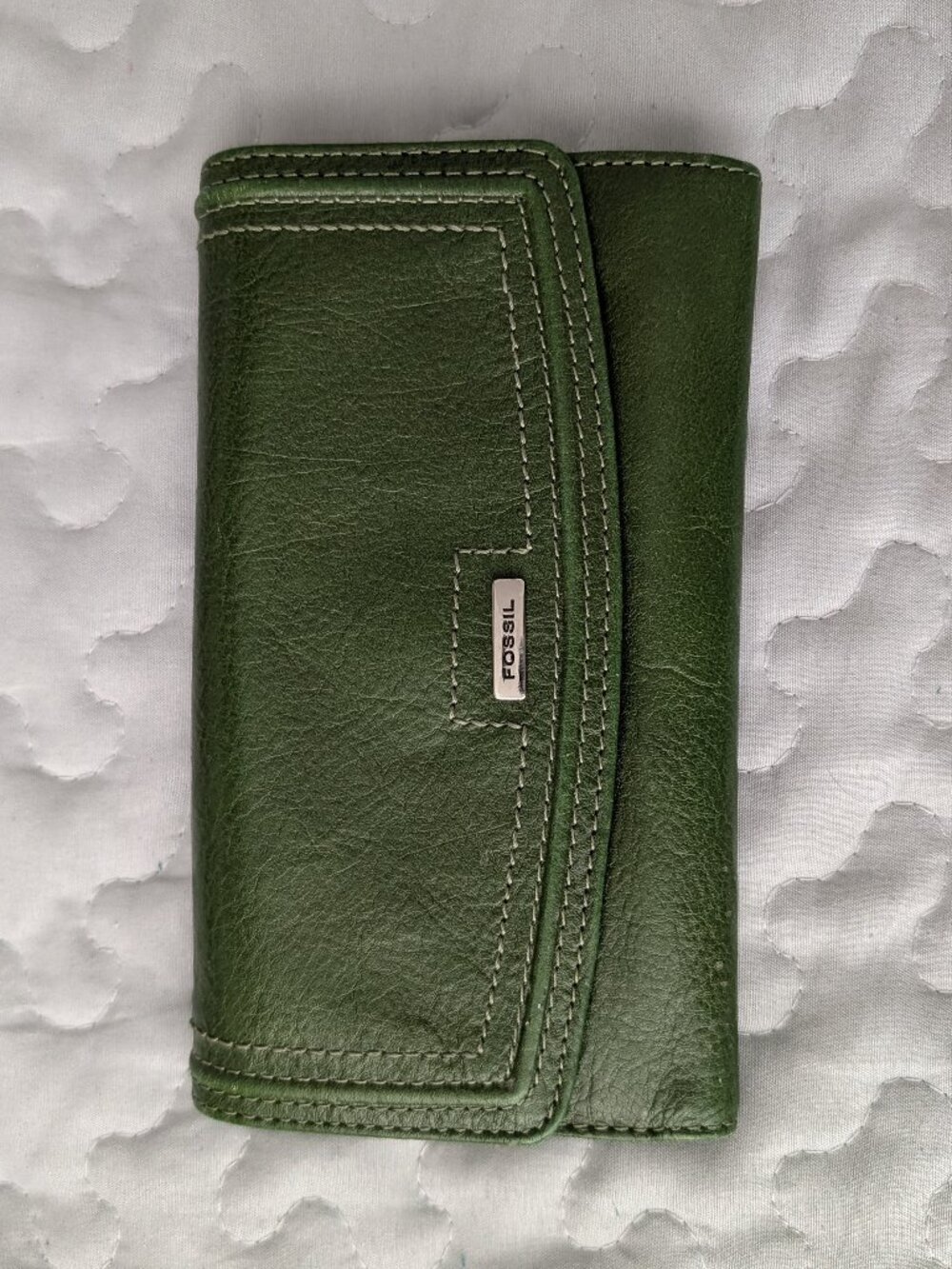 Fossil Green Leather Wallet - Picture 1 of 4